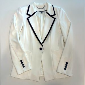 White House Black Market White Blazer with Black Details